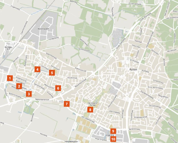 Hondenpoepstroken in Putten locaties